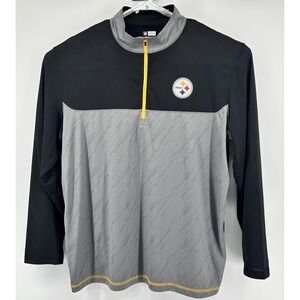 Pittsburgh Steelers NFL Team Apparel TX3 Short Sleeve Quarter Zip Black 2XL